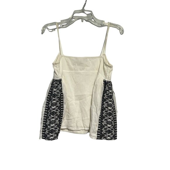 RED Saks Fifth Avenue Women's Sleeveless Boho Embroidered Flowy Top White XS - Picture 3 of 5